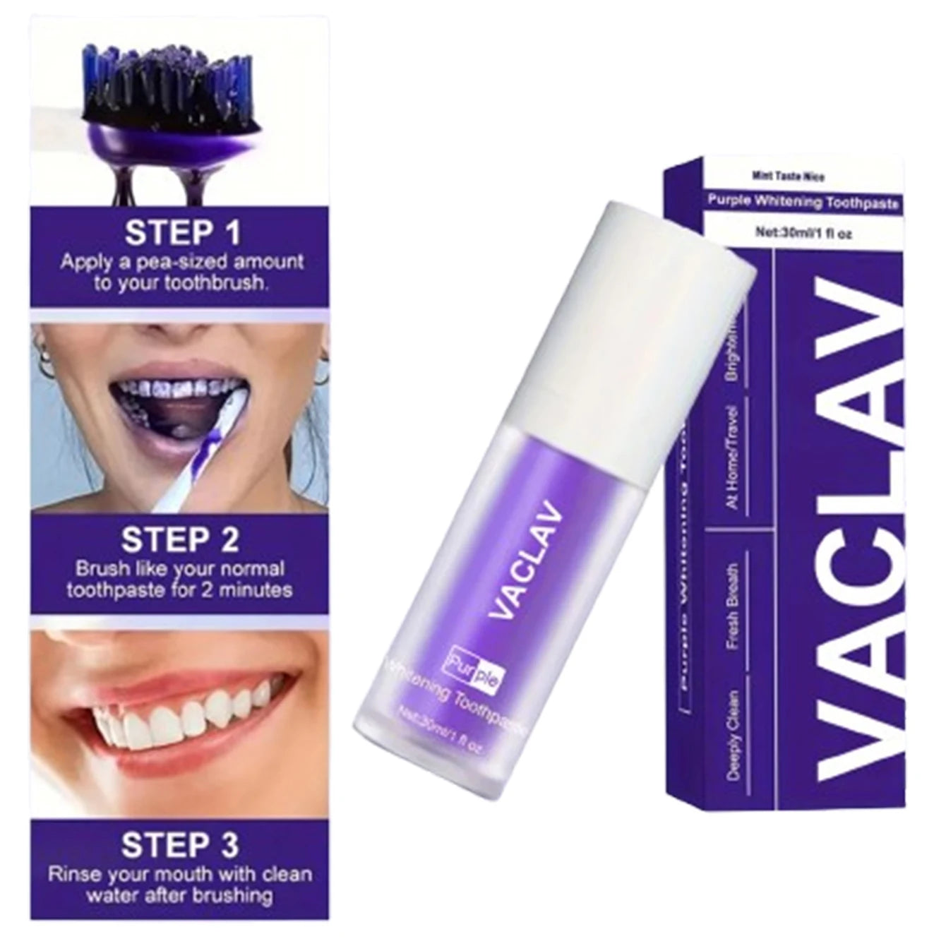 Instant Purple Color Tooth Paste Serum